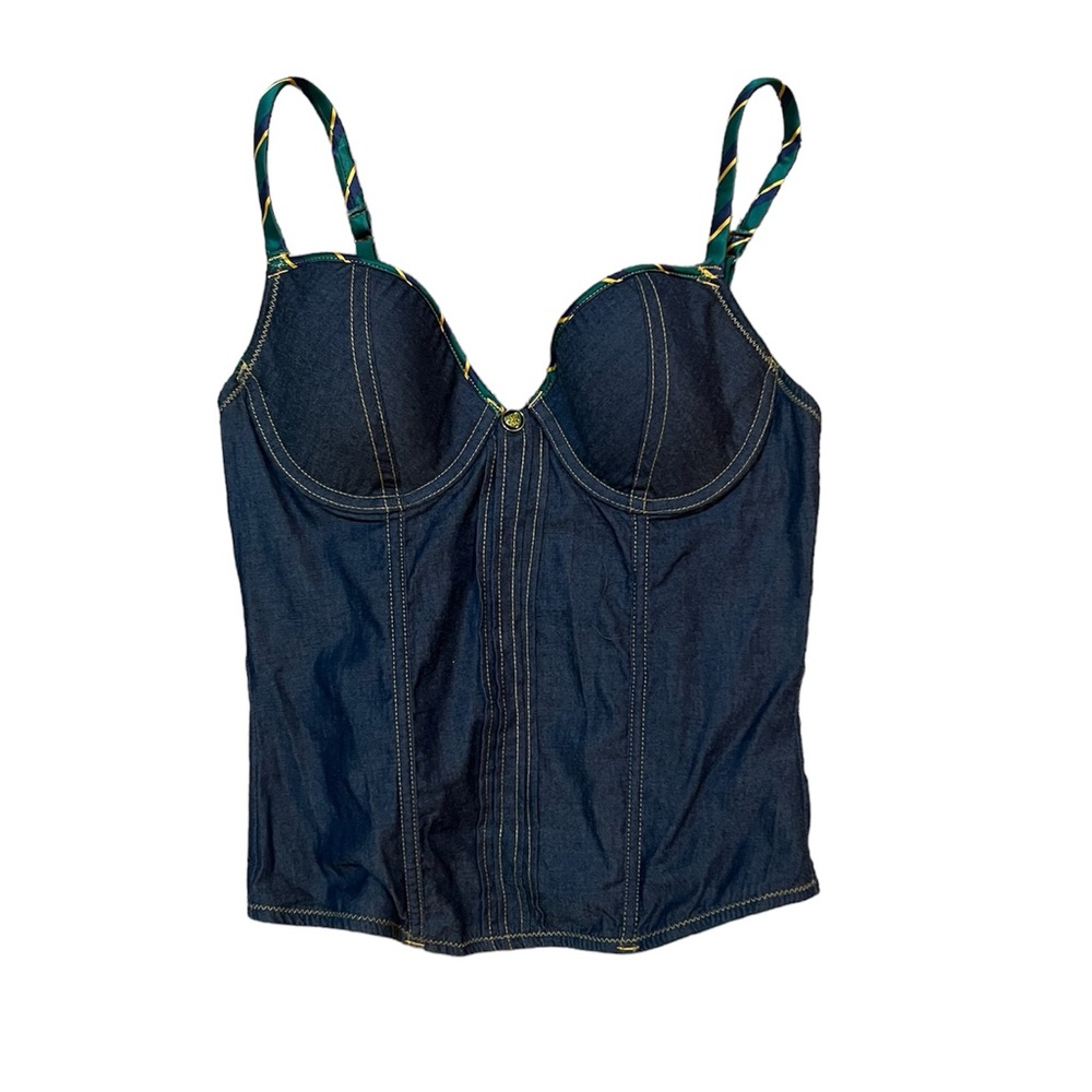 Jessica Simpson 34B denim corset top, GUC